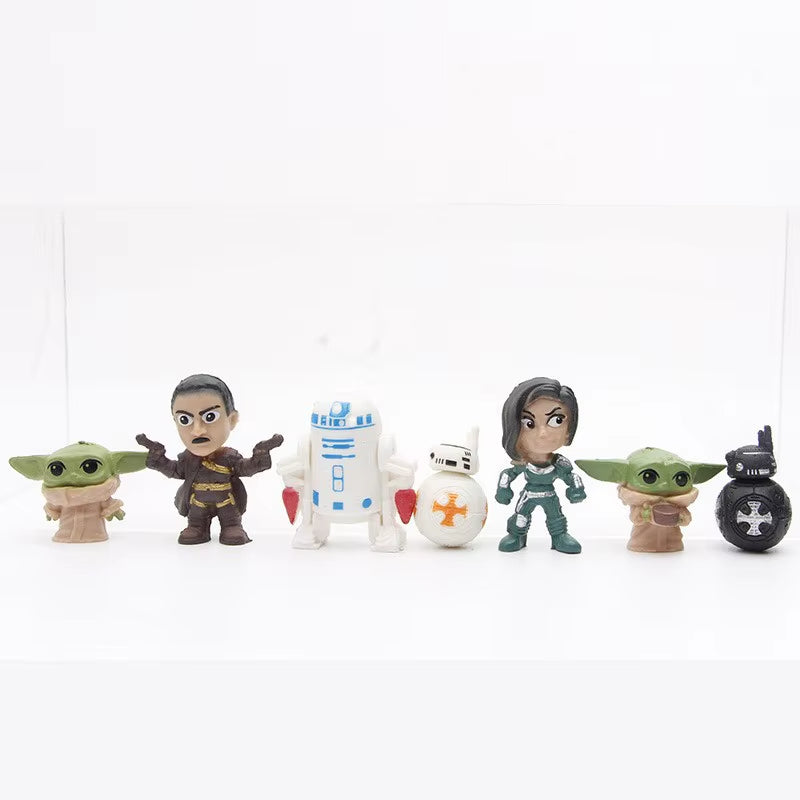 14Pcs/Set Star Wars Mandalorian Cute 4Cm Figure Toys
